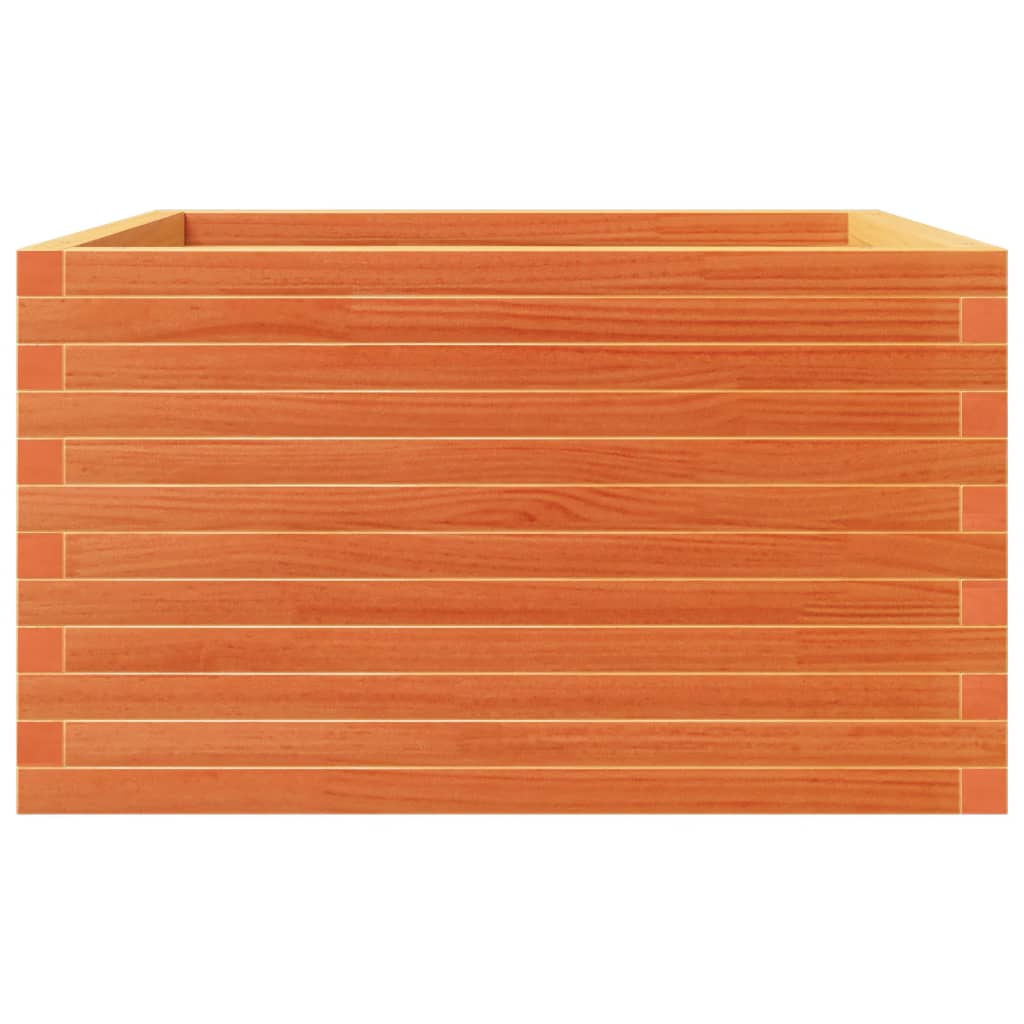Garden Planter Wax Brown 80x80x46 cm Solid Wood Pine