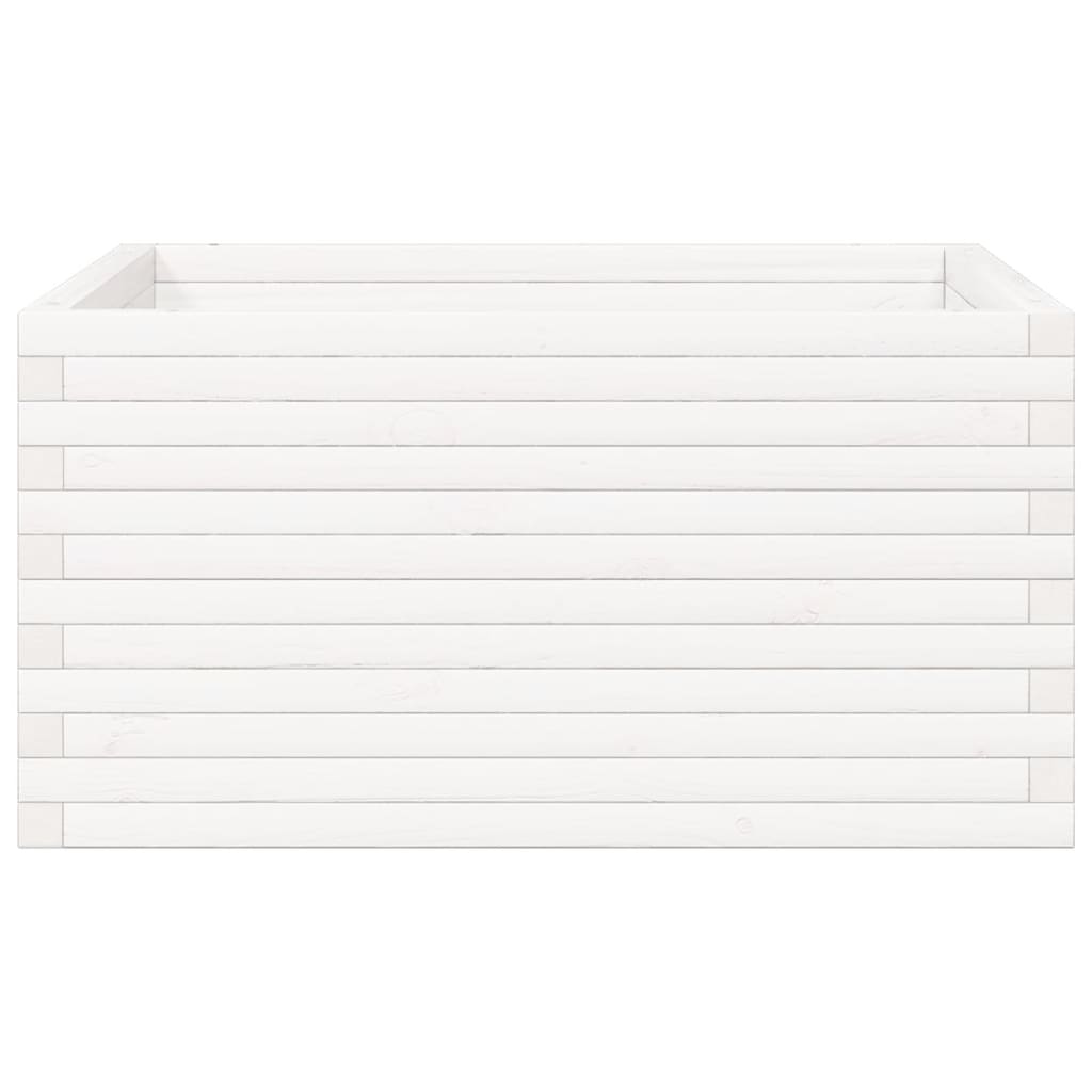 Garden Planter White 90x90x46 cm Solid Wood Pine