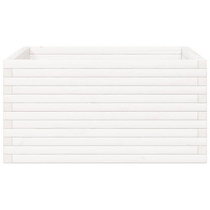 Garden Planter White 90x90x46 cm Solid Wood Pine