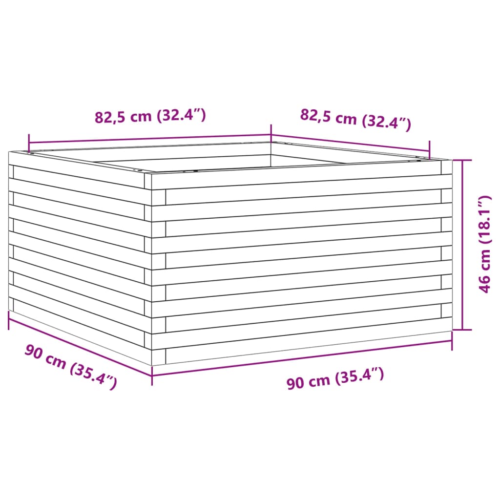 Garden Planter 90x90x46 cm Solid Wood Douglas