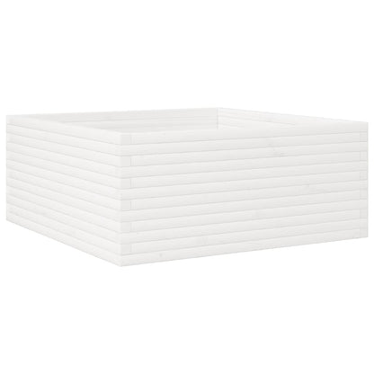 Garden Planter White 110x110x46 cm Solid Wood Pine