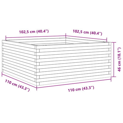 Garden Planter White 110x110x46 cm Solid Wood Pine