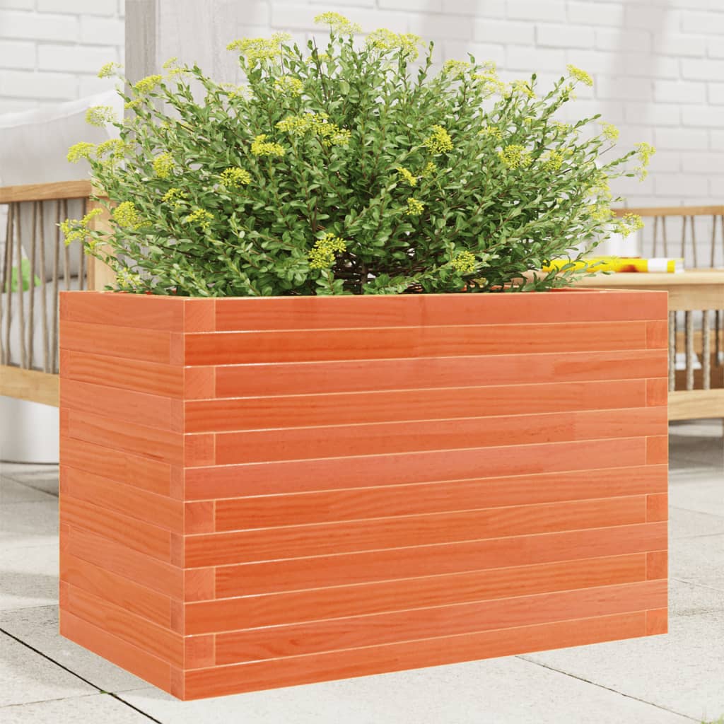 Garden Planter Wax Brown 70x40x46 cm Solid Wood Pine