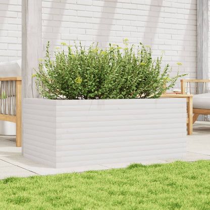 Garden Planter White 110x60x46 cm Solid Wood Pine