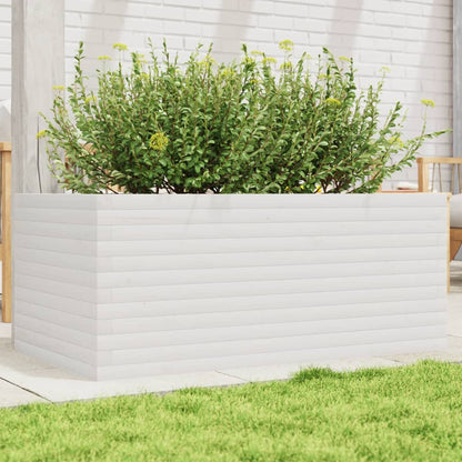 Garden Planter White 110x60x46 cm Solid Wood Pine