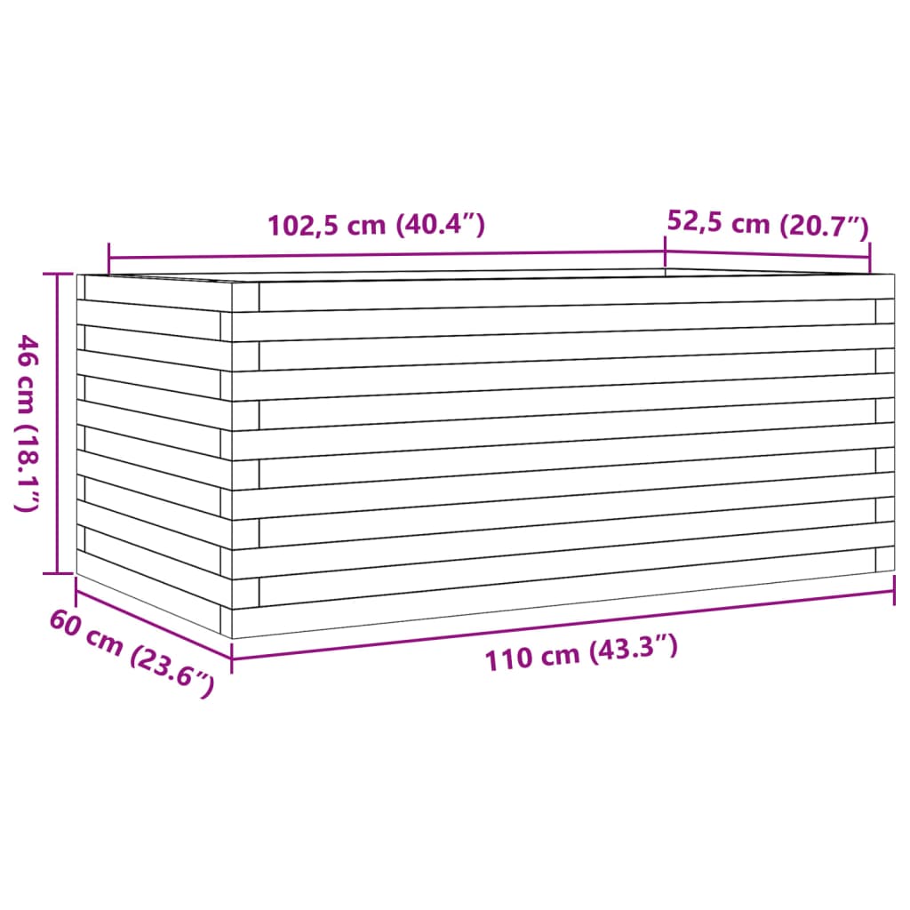 Garden Planter 110x60x46 cm Solid Wood Douglas