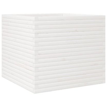 Garden Planter White 80x80x68.5 cm Solid Wood Pine
