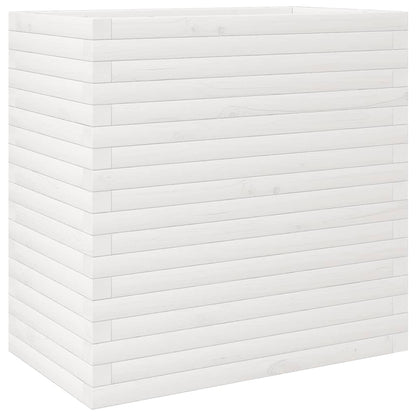 Garden Planter White 70x40x68.5 cm Solid Wood Pine