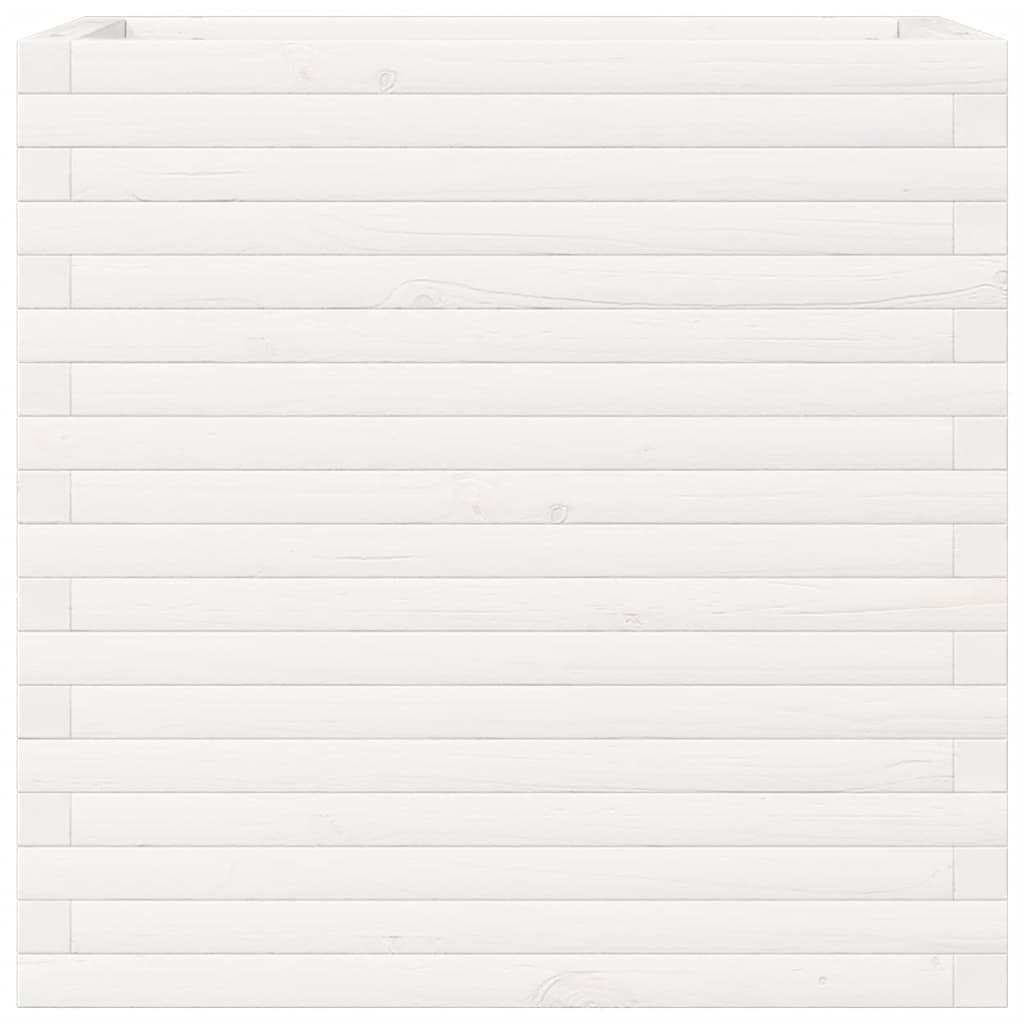 Garden Planter White 70x40x68.5 cm Solid Wood Pine