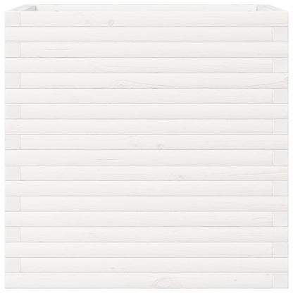 Garden Planter White 70x40x68.5 cm Solid Wood Pine