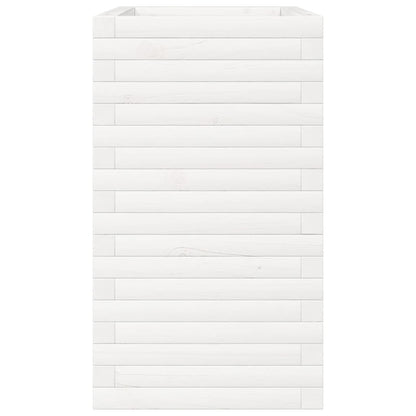 Garden Planter White 70x40x68.5 cm Solid Wood Pine