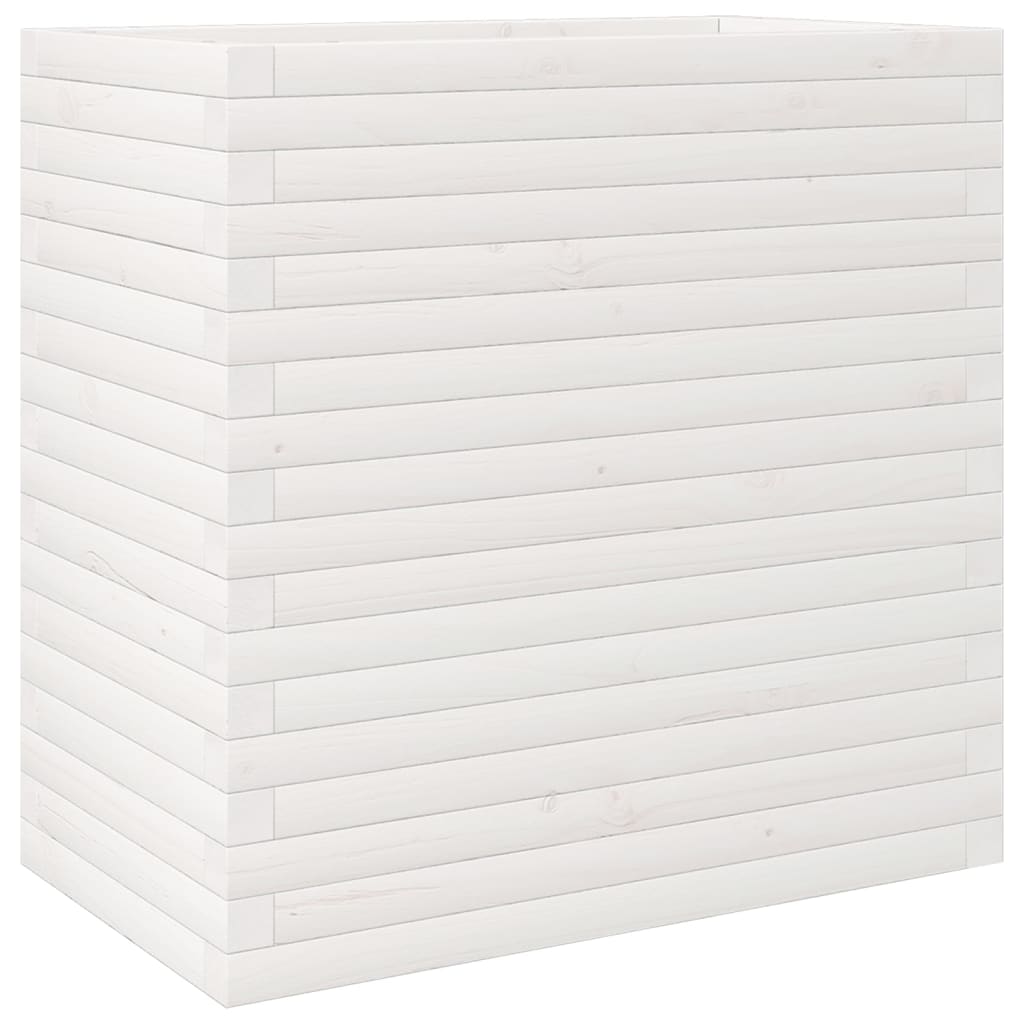 Garden Planter White 70x40x68.5 cm Solid Wood Pine