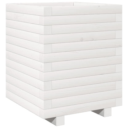 Garden Planter White 40x40x49.5 cm Solid Wood Pine