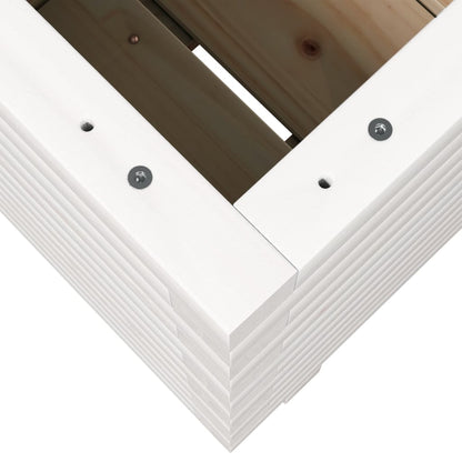 Garden Planter White 40x40x49.5 cm Solid Wood Pine