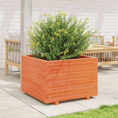Garden Planter Wax Brown 70x70x49.5 cm Solid Wood Pine