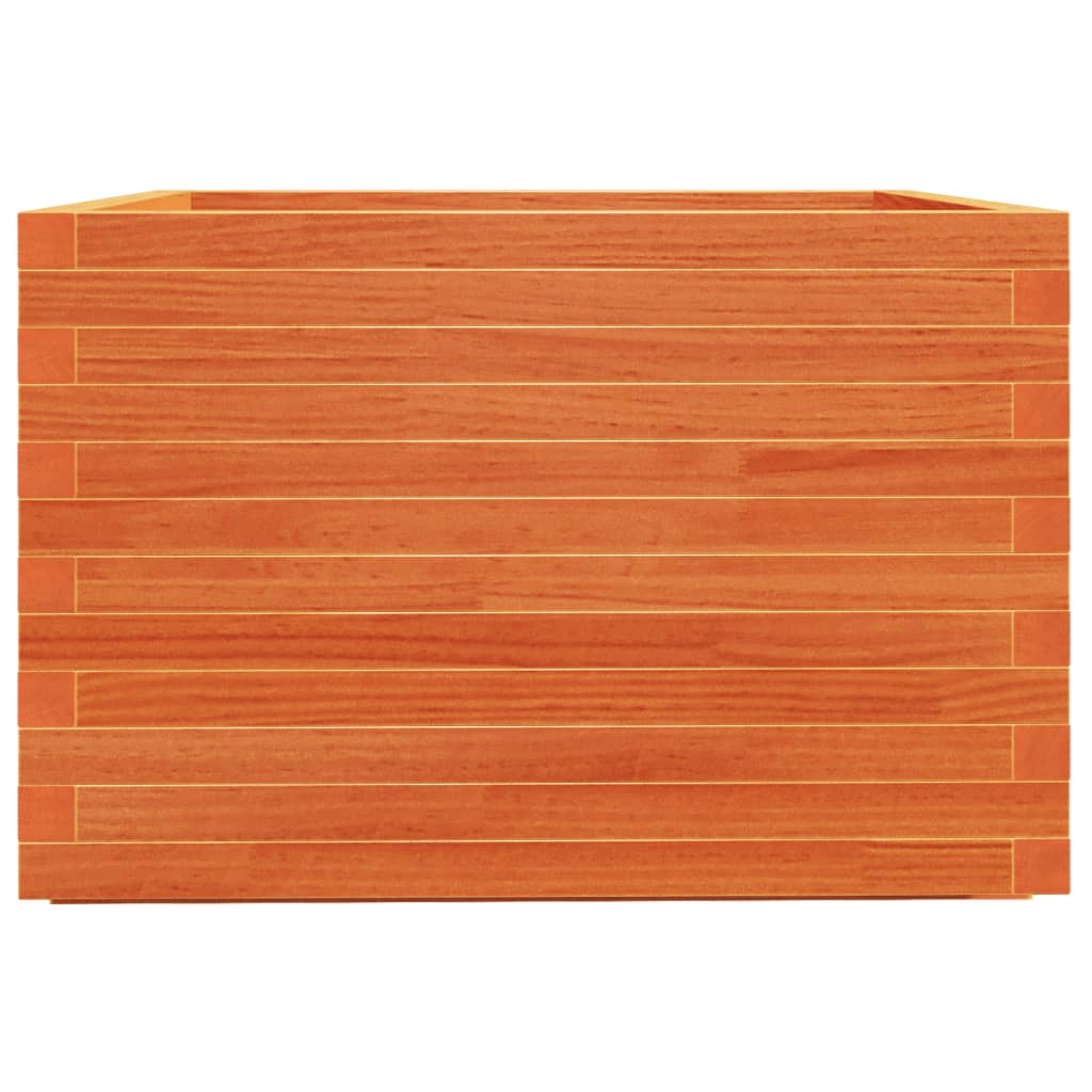 Garden Planter Wax Brown 70x70x49.5 cm Solid Wood Pine