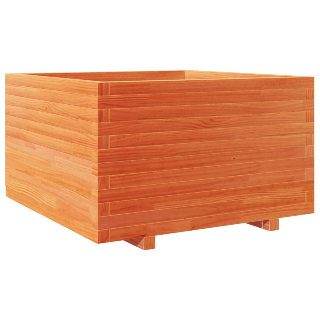Garden Planter Wax Brown 70x70x49.5 cm Solid Wood Pine