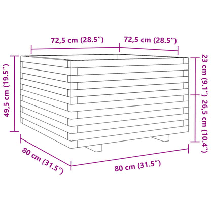 Garden Planter 80x80x49.5 cm Impregnated Wood Pine