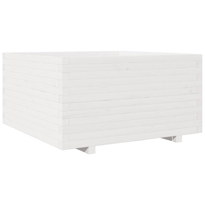 Garden Planter White 90x90x49.5 cm Solid Wood Pine