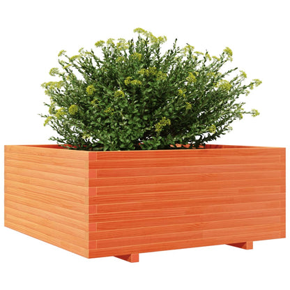 Garden Planter Wax Brown 110x110x49.5 cm Solid Wood Pine