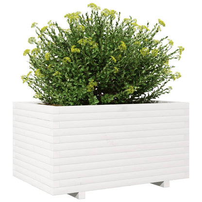 Garden Planter White 90x60x49.5 cm Solid Wood Pine