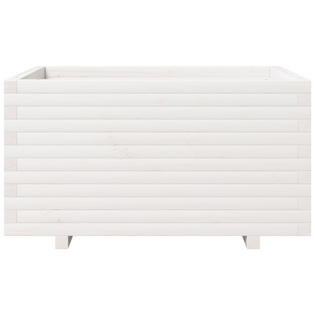 Garden Planter White 90x60x49.5 cm Solid Wood Pine