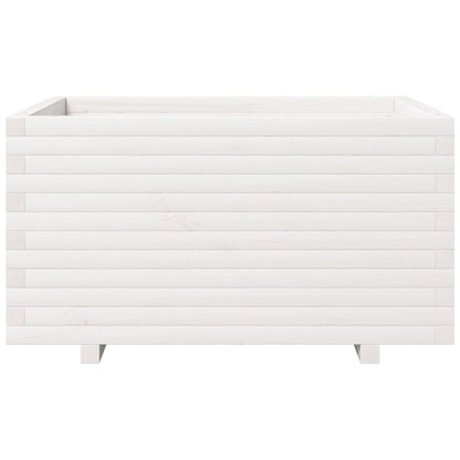 Garden Planter White 90x60x49.5 cm Solid Wood Pine