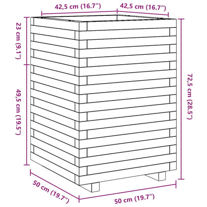 Garden Planter 50x50x72.5 cm Solid Wood Pine