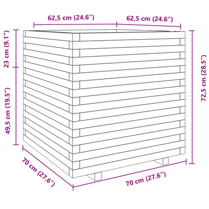 Garden Planter 70x70x72.5 cm Solid Wood Pine