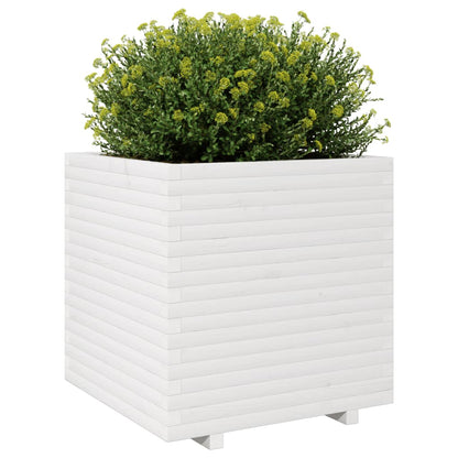 Garden Planter White 70x70x72.5 cm Solid Wood Pine