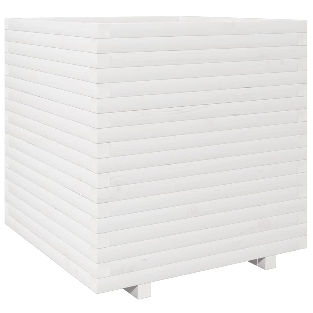 Garden Planter White 70x70x72.5 cm Solid Wood Pine