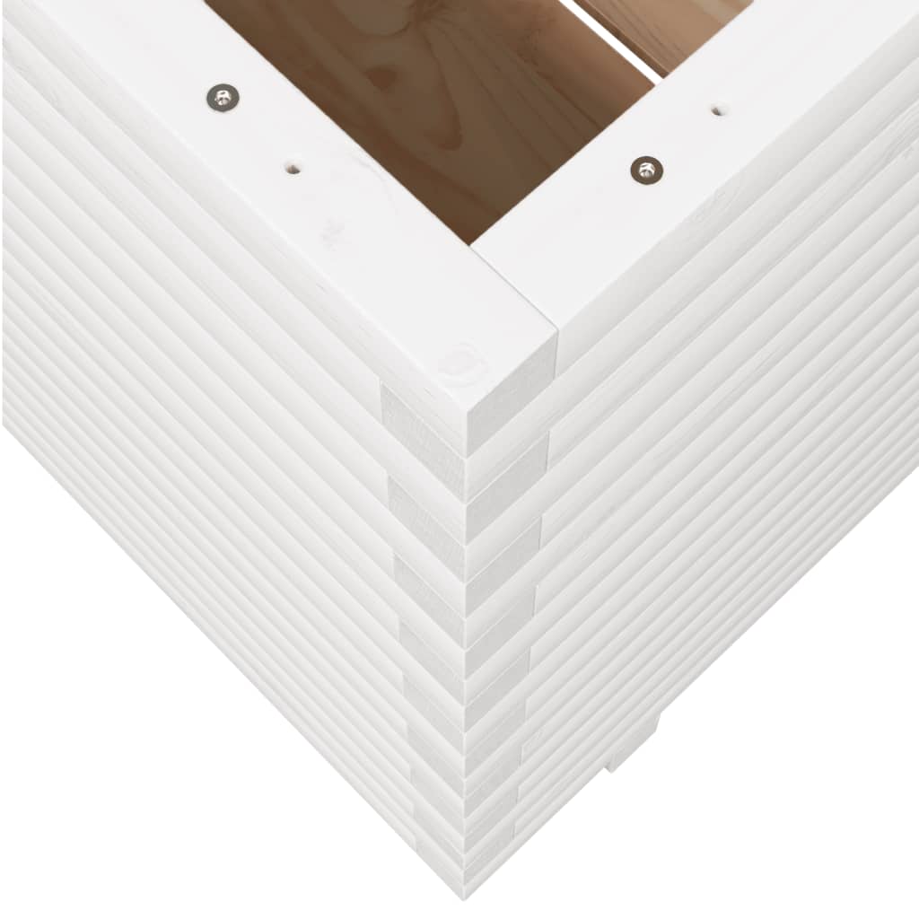 Garden Planter White 70x70x72.5 cm Solid Wood Pine