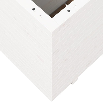 Garden Planter White 90x40x72.5 cm Solid Wood Pine