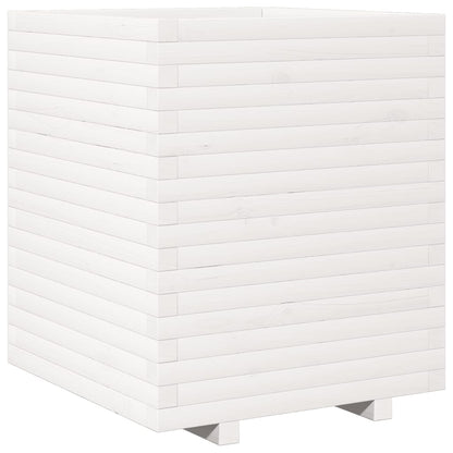 Garden Planter White 60x60x72 cm Solid Wood Pine