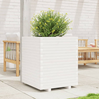 Garden Planter White 60x60x72 cm Solid Wood Pine