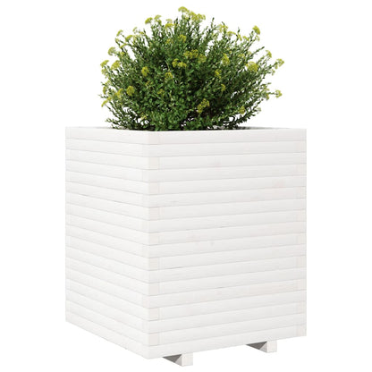 Garden Planter White 60x60x72 cm Solid Wood Pine