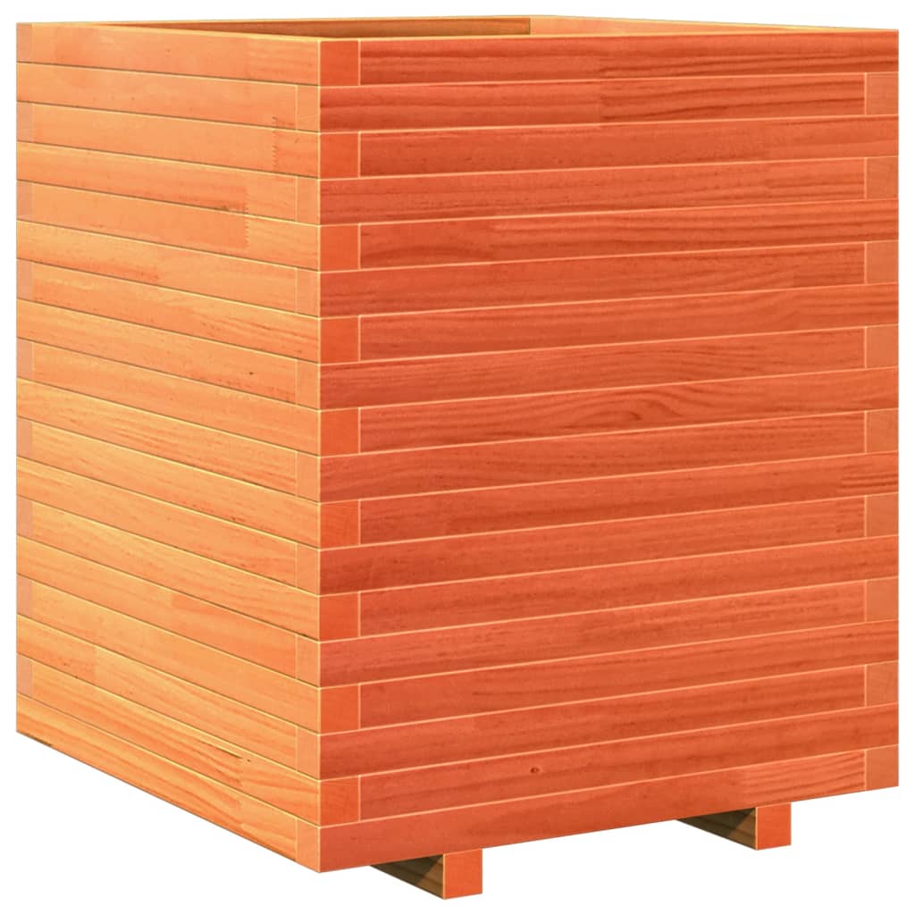 Garden Planter Wax Brown 60x60x72 cm Solid Wood Pine