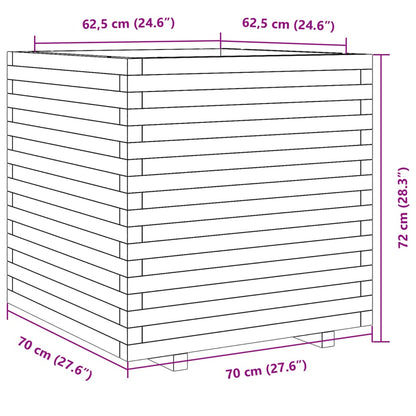 Garden Planter Wax Brown 70x70x72 cm Solid Wood Pine