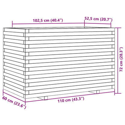 Garden Planter Wax Brown 110x60x72 cm Solid Wood Pine
