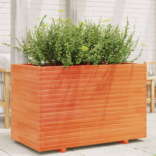 Garden Planter Wax Brown 110x60x72 cm Solid Wood Pine