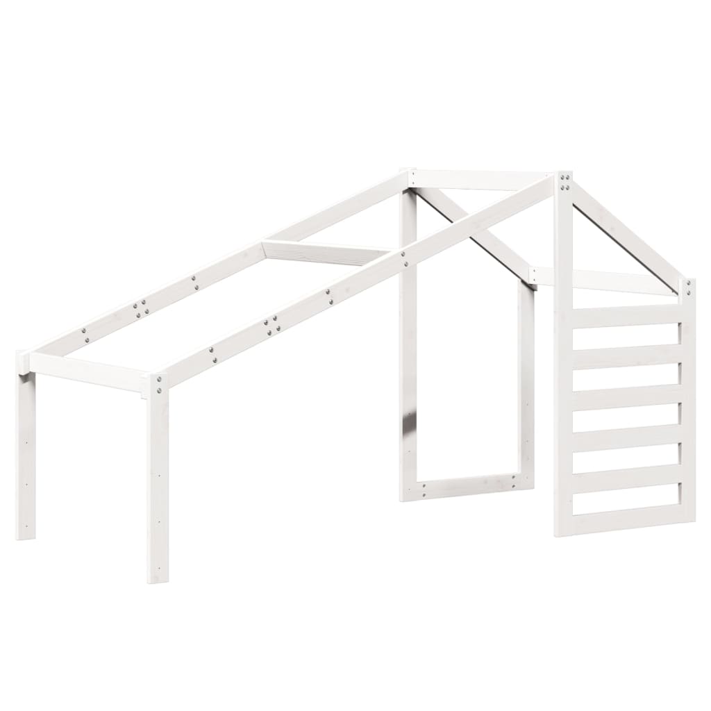 High Sleeper Bed without Mattress White 90x200 cm Solid Wood Pine