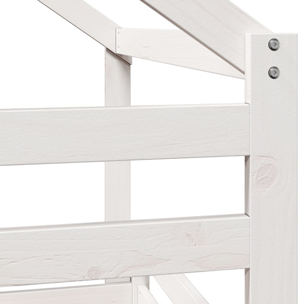 High Sleeper Bed without Mattress White 90x200 cm Solid Wood Pine
