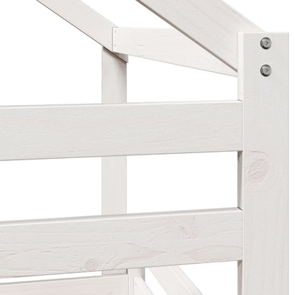 High Sleeper Bed without Mattress White 90x200 cm Solid Wood Pine