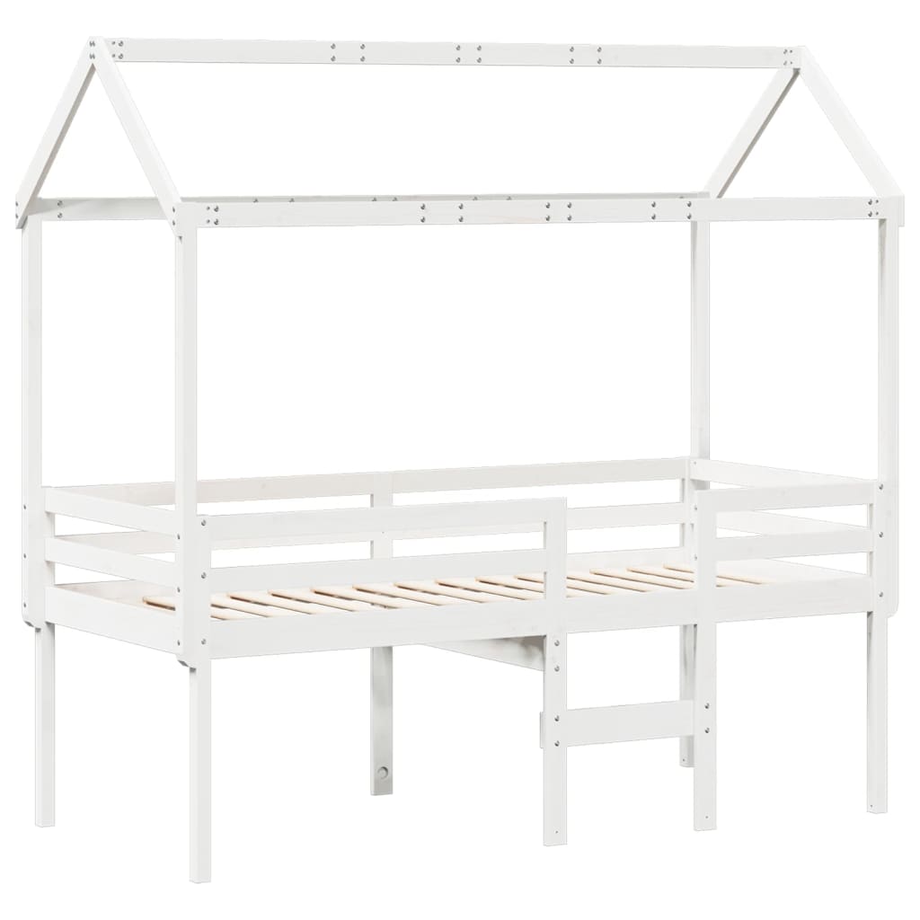 High Sleeper Bed without Mattress White 80x200 cm Solid Wood Pine