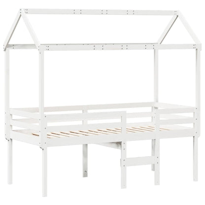 High Sleeper Bed without Mattress White 80x200 cm Solid Wood Pine