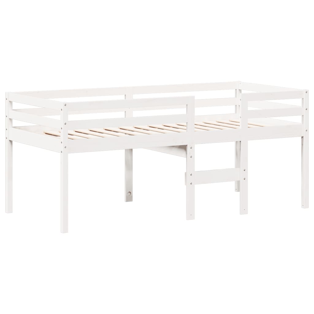 High Sleeper Bed without Mattress White 80x200 cm Solid Wood Pine