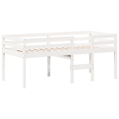 High Sleeper Bed without Mattress White 80x200 cm Solid Wood Pine