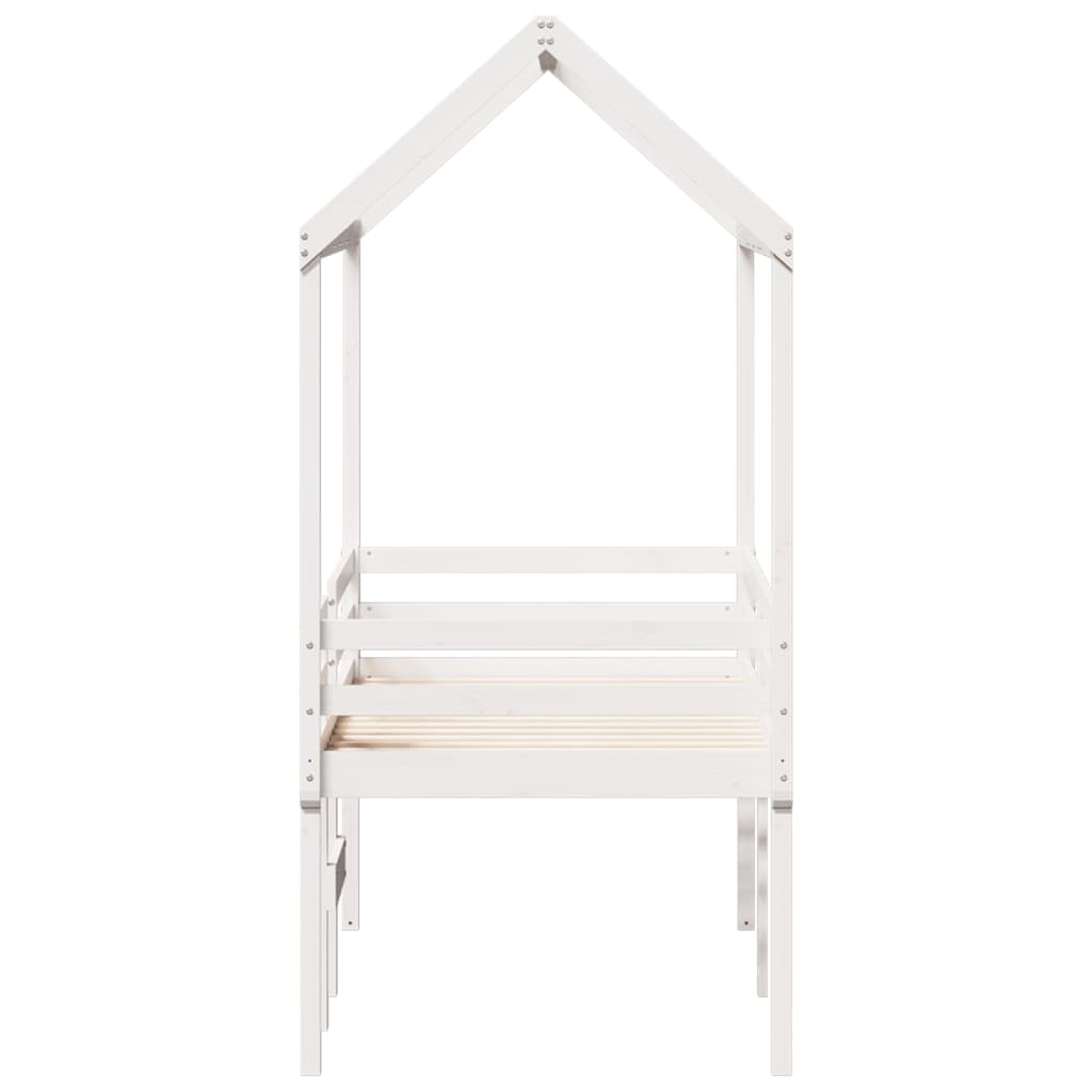 High Sleeper Bed without Mattress White 80x200 cm Solid Wood Pine