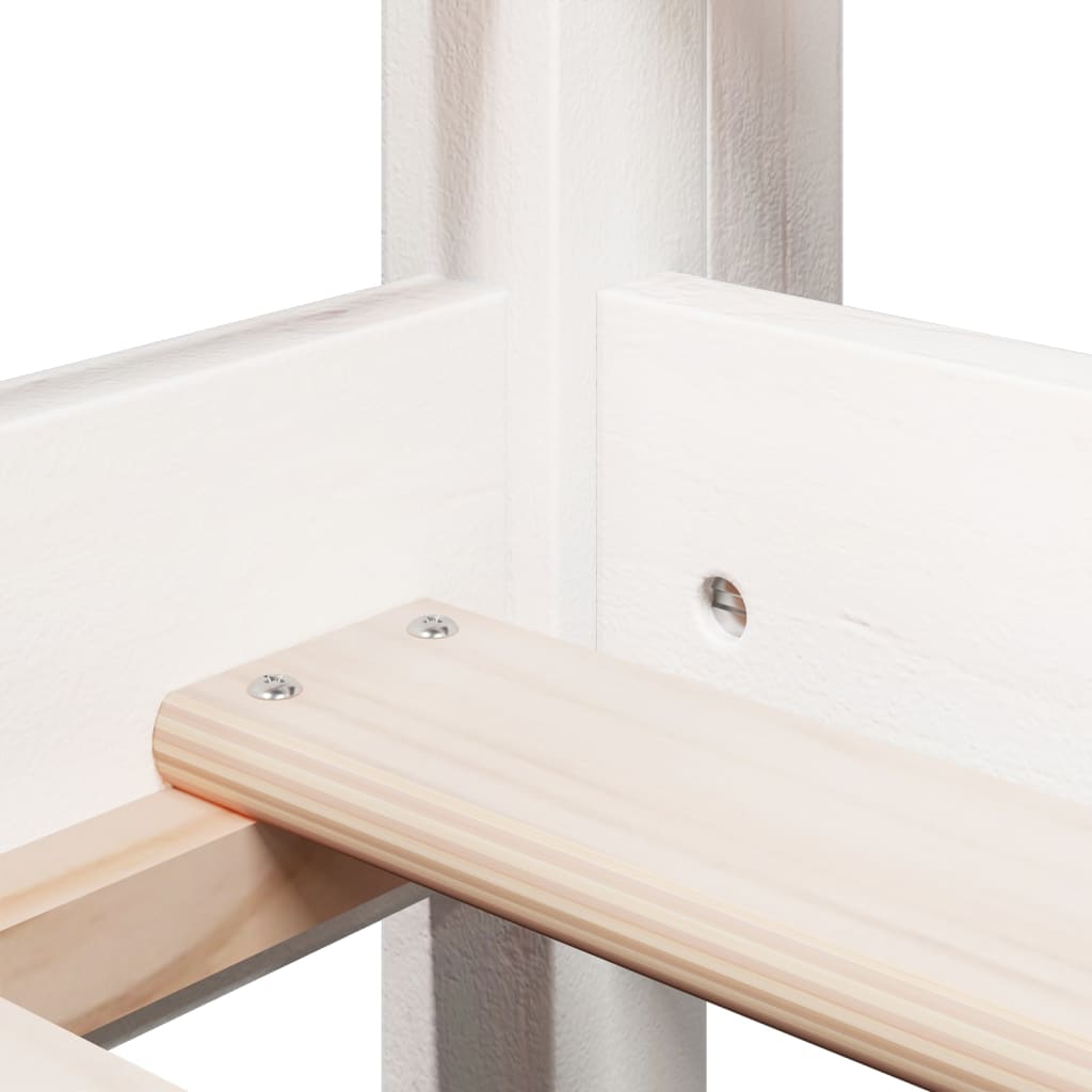 High Sleeper Bed without Mattress White 80x200 cm Solid Wood Pine
