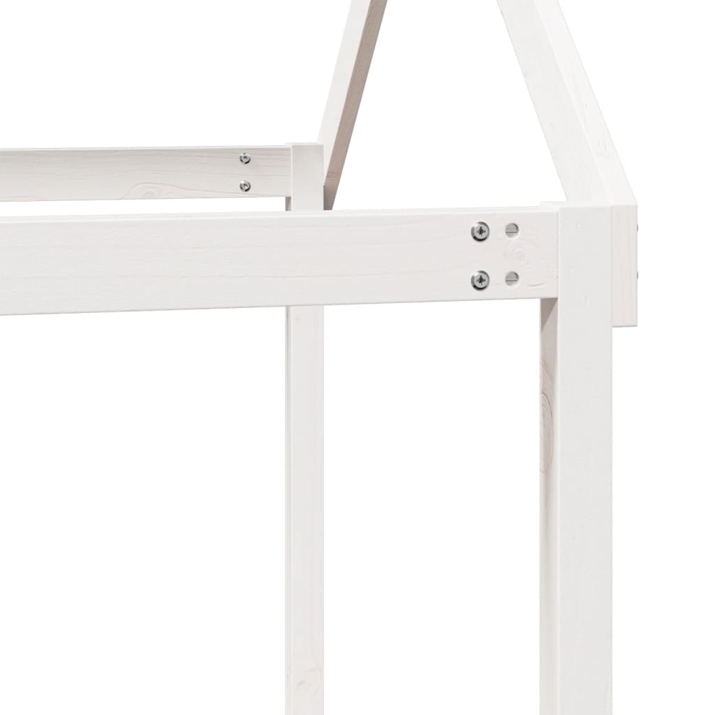 High Sleeper Bed without Mattress White 80x200 cm Solid Wood Pine